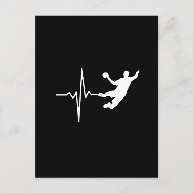 Carte Postale Handball - Handball Player Heartbeat (Devant)