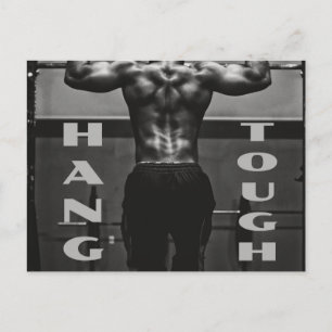 Carte Postale Hang Tough Muscle Man Entraînement Gym