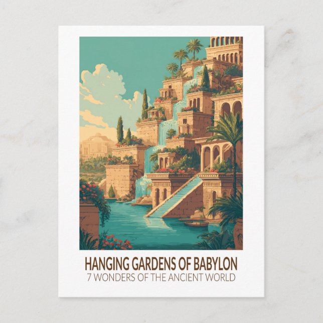 Carte Postale Hanging Gardens of Babylon 7 Wonders of the World (Devant)