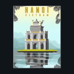 Carte Postale Hanoï, Vietnam Vintage voyage tourisme rétro<br><div class="desc">vintage,  rétro,  voyage,  moderne,  aquarelle,  Hanoï,  Vietnam,  tourisme, </div>