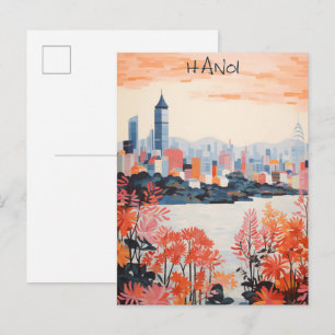 Carte Postale Hanoi Vietnam Voyage Ville Peinture Esthétique