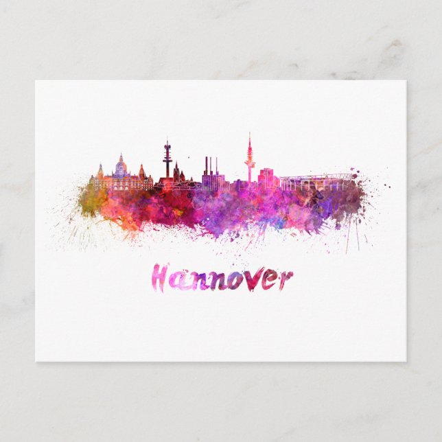 Carte Postale Hanovre en aquarelle (Devant)