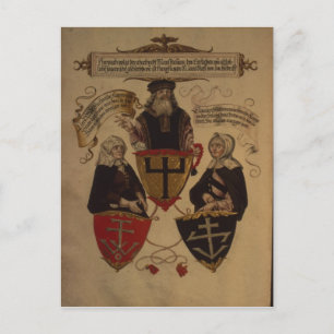 Carte Postale Hans Fugger deux épouses Clara Widolf et Elisabeth