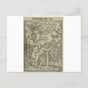 CARTE POSTALE HANS HOLBEIN ADAM & EVE DEHORS DU PARADIS