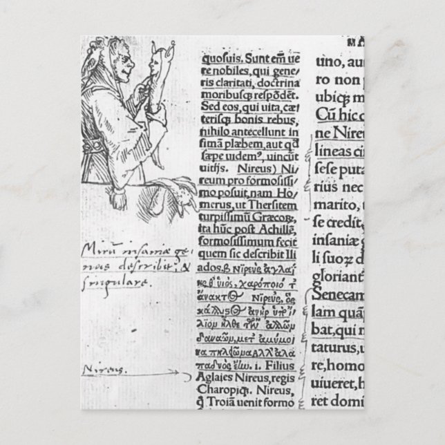 Carte Postale Hans Holbein - Illustration marginale pour Erasmus (Devant)