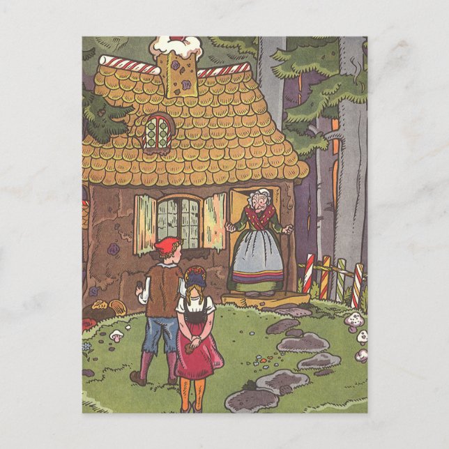 Carte Postale Hansel et Gretel, Vintage Fairy Tale par Hauman (Devant)