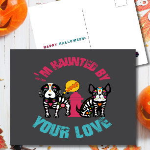 Carte Postale Hanté par votre amour Crâne de sucre Chien
