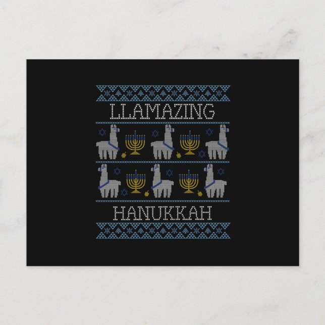 Carte Postale Hanukkah - Hanukkah Llamazing (Devant)