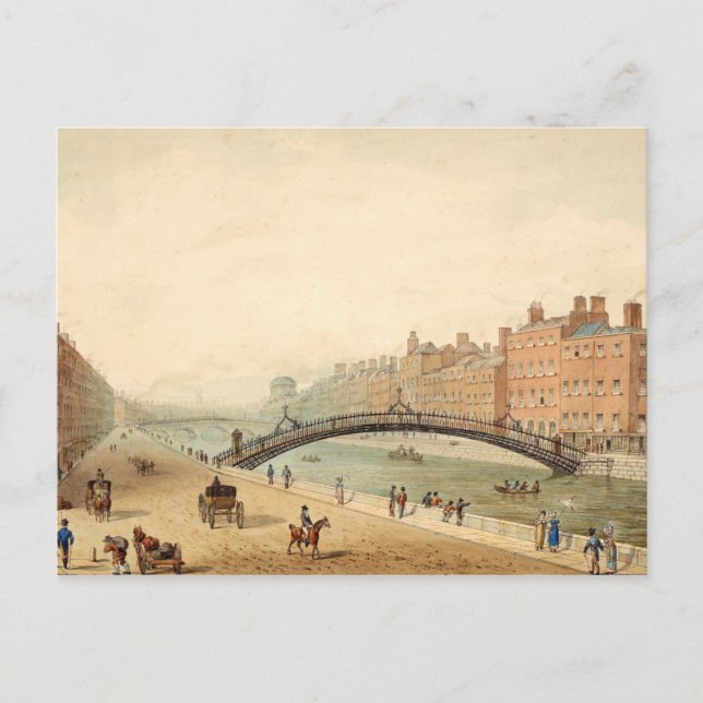 Carte Postale Ha'penny Bridge, Dublin, Irlande (Devant)