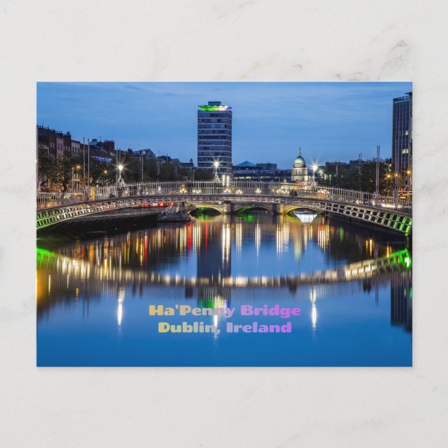 Carte Postale Ha'Penny Bridge, Dublin, Irlande (Devant)