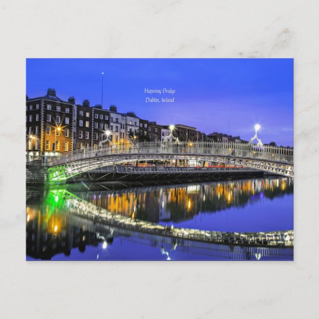 Carte Postale Ha'penny Bridge, Dublin, Irlande photo pittoresque (Devant)