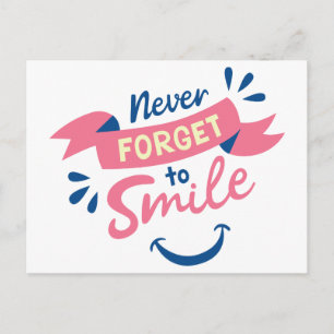 Carte Postale Happiness Attitude sourit Bonjour, Penser à vous