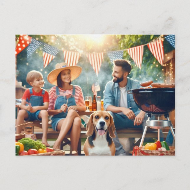 Carte postale Happy 4 juillet Family (Devant)