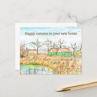 Carte Postale Happy Automne À New Home Immobilier Pays Maison