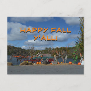 Carte Postale Happy Automne Y'all Affichage par l'eau