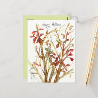 Carte Postale Happy Autumn Fall Colors Tree Birds Branches
