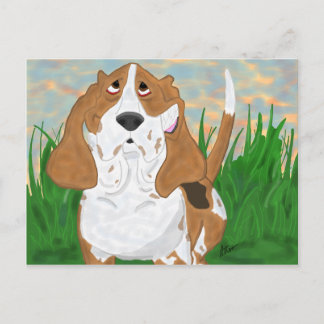 Carte postale Happy Basset Hound