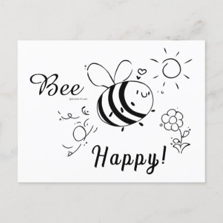 Carte Postale Happy Bee Postcard