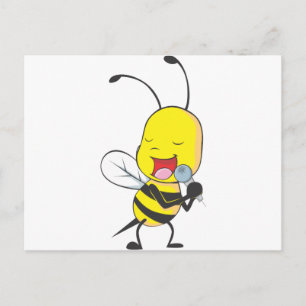 Carte Postale Happy bee singing