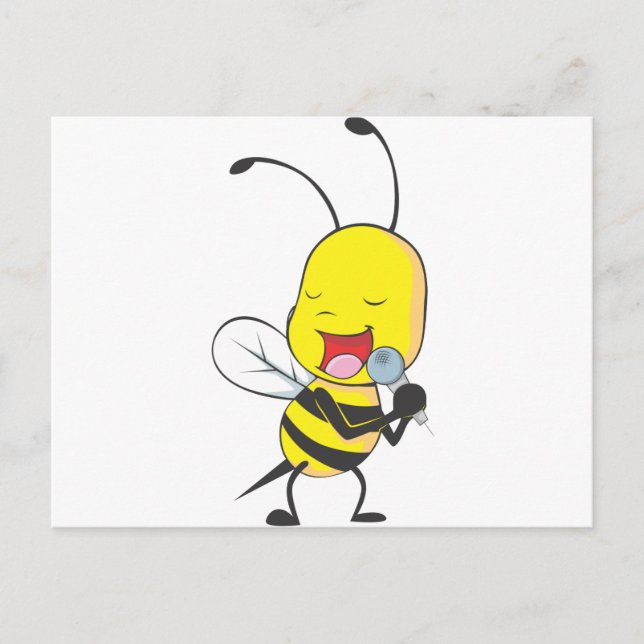 Carte Postale Happy bee singing (Devant)