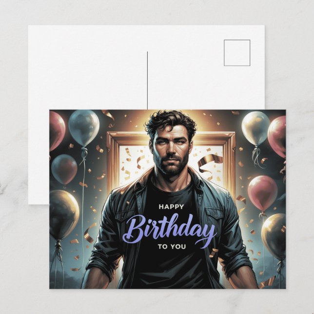Carte Postale Happy Birthday 2026 -3 (Devant / Derrière)