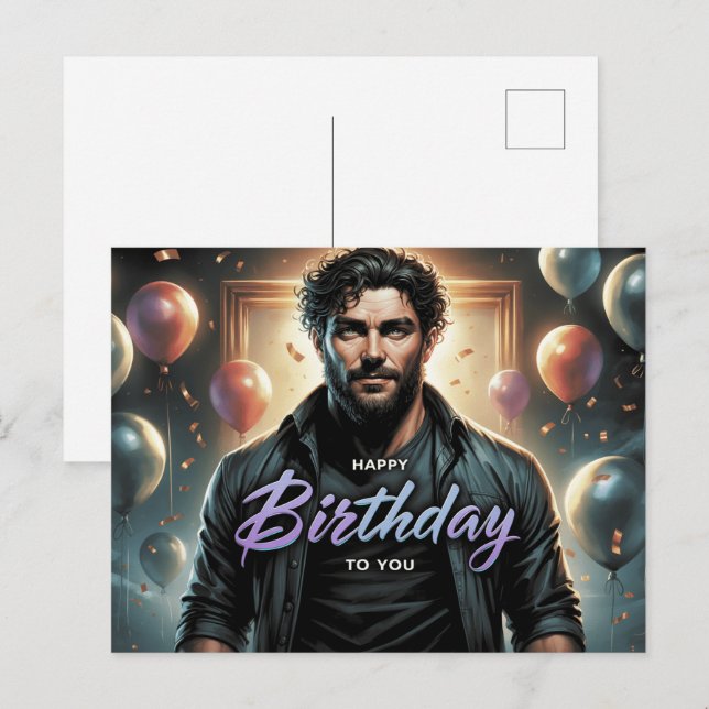 Carte Postale Happy Birthday 2026 -4 (Devant / Derrière)