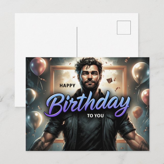 Carte Postale Happy Birthday 2026 -6 (Devant / Derrière)