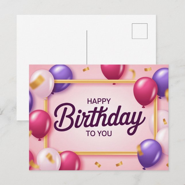 Carte Postale Happy Birthday 2026 -7 (Devant / Derrière)