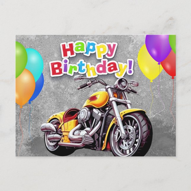 Carte Postale Happy birthday! biker (Devant)