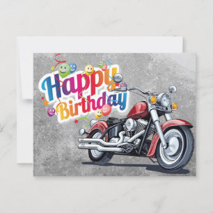 Carte Postale Happy birthday! biker