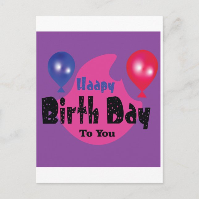 Carte Postale Happy Birthday – Colorful Celebration Party Design (Devant)