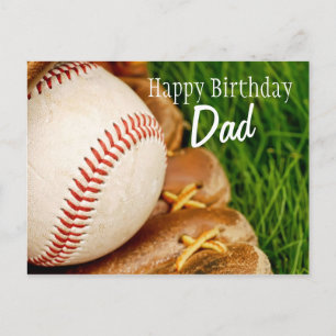 Carte Postale Happy Birthday Dad Baseball with Mitt