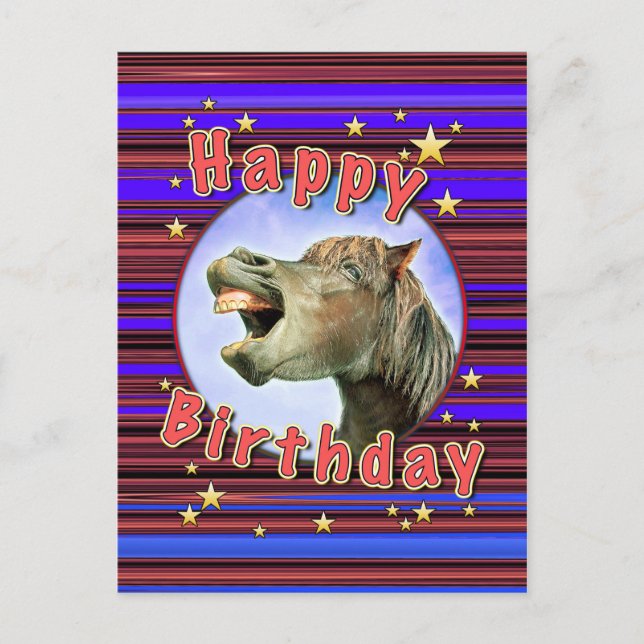 Carte Postale Happy Birthday from the laughing horse (Devant)