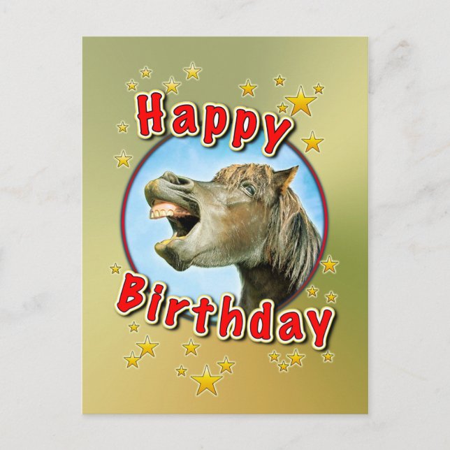 Carte Postale Happy Birthday from the laughing horse (Devant)