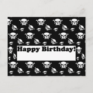 Carte Postale Happy Birthday Skulls Template