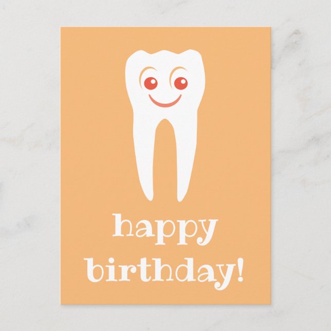 Carte Postale happy birthday smiles tooth postcard (Devant)