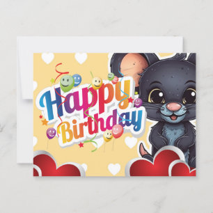 Carte Postale Happy birthday! souris
