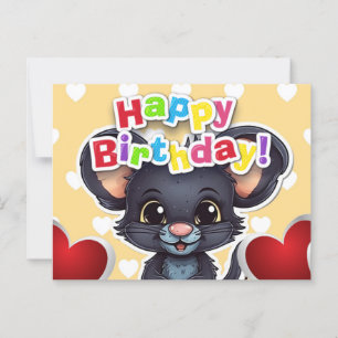 Carte Postale Happy birthday! souris