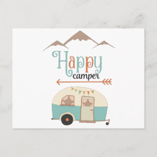 Carte Postale Happy Camper Cute Retro RV