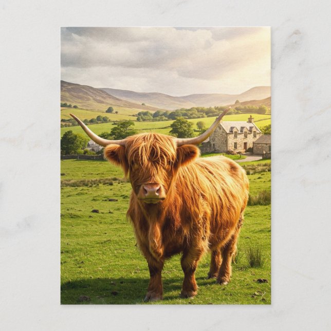 Carte postale Happy Cow Watercolor (Devant)