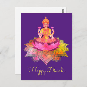 Carte Postale Happy Diwali - Deepalavi Lakshmi Goddess 4