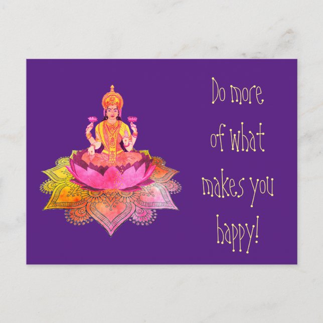 Carte Postale Happy Diwali - Deepalavi Lakshmi Goddess 4 (Devant)