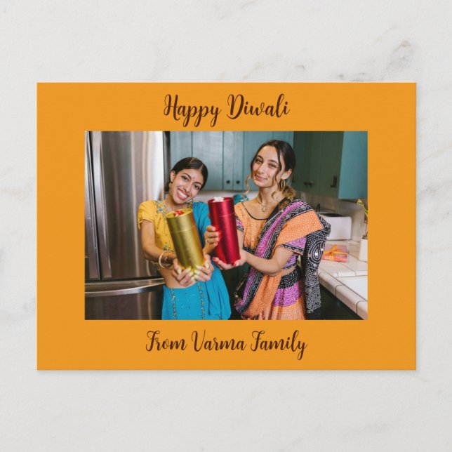 Carte Postale Happy Diwali Salutation avec photo personnelle de  (Devant)