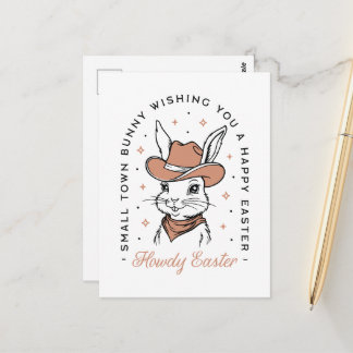 Carte Postale Happy Easter cowboy bunny western country wishes