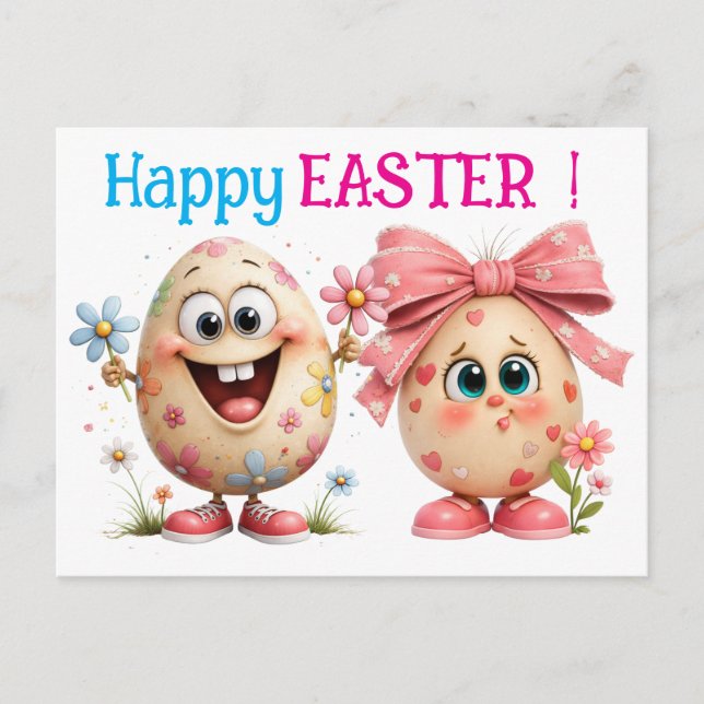 Carte Postale Happy Easter Eggs  (Devant)