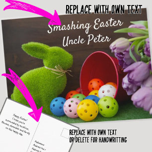 Carte Postale Happy Easter for Pickleballer, lovely Postcard