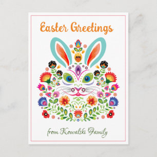 Carte Postale 🐰 Happy Easter (Wycinanki) personnalisable