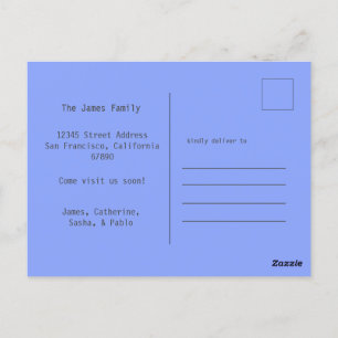 Carte postale Happy Family Soft Blue New Home Movi