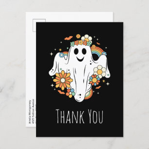Carte Postale Happy Ghost Retro Hippie Vibe Merci