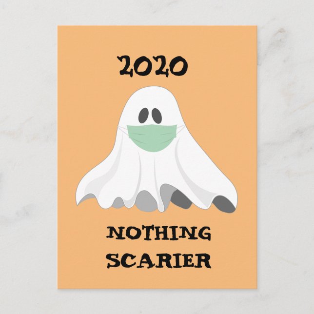 Carte Postale Happy Halloween 2020 Rien de plus effrayant fantôm (Devant)